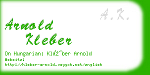 arnold kleber business card